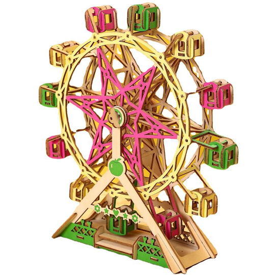 Wooden assembly Ferris wheel toy diy handmade adult children three-dimensional model puzzle