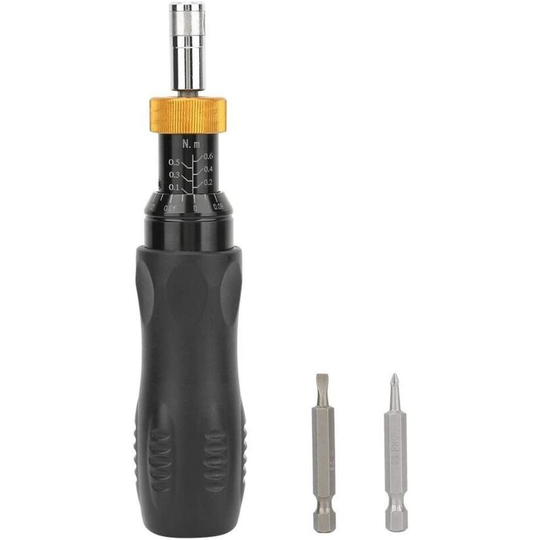 Adjustable torque screwdriver, preset torque wrench with adjustment range 0.1-0.6 Nm Dual scale hex nut driver
