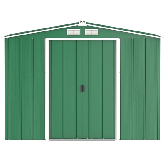 8 x 6 Value Apex Metal Shed - Green (2.62m x 1.82m)
