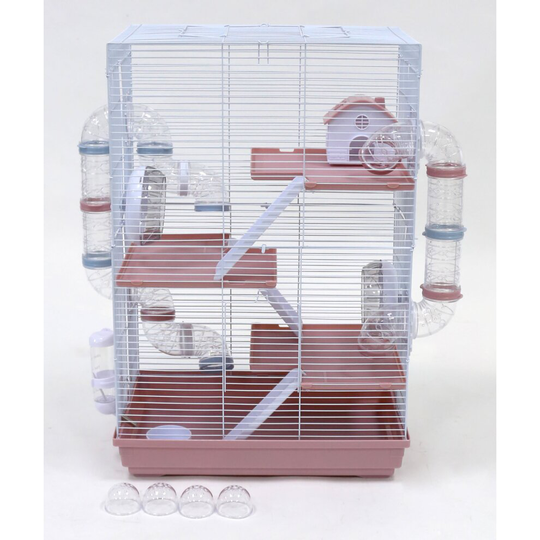Hamster Cage, Little Zoo Harriet With Tubes, Pink