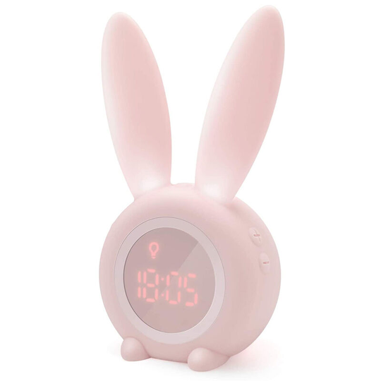 Pesce - Kids Light Alarm Clock Cute Rabbit Wake Up Kids Alarm Clock Creative Bedside Lamp Snooze Function Timed Night Light Nursery Day Gift for Kids