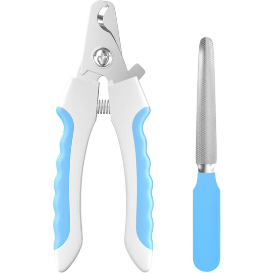 Large dog nail clipper, cat nail clipper with nail file, high quality cat nail clippers, stainless steel, blue and white