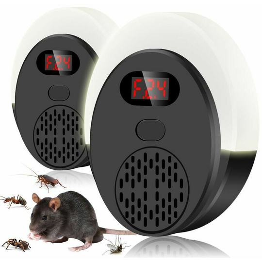 Qersta - Powerful ultrasonic rodent and insect repeller, 8w variable frequency with scary lights, pest repeller for various occasions, against mice