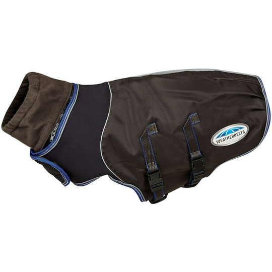 Weatherbeeta - Comfitec Ultra Cozi Medium Lightweight Dog Coat (3XL) (Charcoal/Blue/White) - Charcoal/Blue/White