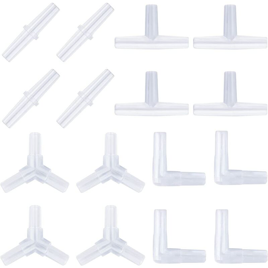 Aquarium Airline Tubing Connectors Plastic Inline Valve, 40-Piece