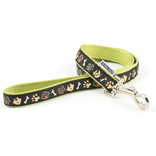Nylon Dog & Kennel Lead (One Size) (Lime/Black) - Lime/Black - Ancol