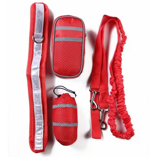 Pet Dog Sports Suit, Reflective Traction Rope Training Package (red) - Thsinde