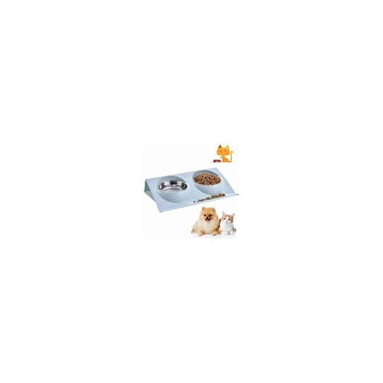 Cat Bowl, Pet Bowls, Dog Cat Bowl, Double Bowl for Cat and Dog, Dog Pet Feeder Bowl, Non-Slip Stainless Steel Cat Bowl
