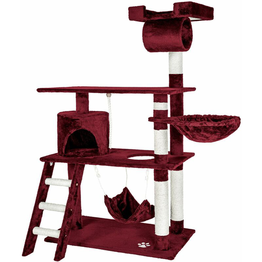 Cat tree scratching post Marcel - cat scratching post, cat tower, scratching post - burgundy - burgundy