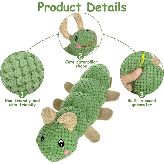 Plush Dog Toy Squeaky Dog Toy with Stuffed Cotton and Sound Device Dog Chew Toys Suitable for Small and Medium Dogs(Green)