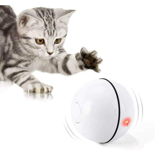 Interactive Cat Toys Ball with led Light,360 Degree Self Rotating Ball,USB Rechargeable Cat Ball Toy,Stimulate Hunting Instinct Kitten Funny Chaser