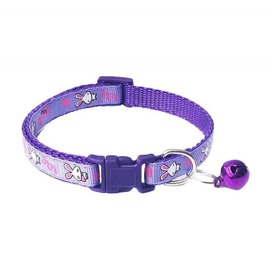 Bette Colorful Pet Collar - Nylon Collar with Printed Pattern and Adjustable Buckle for Rabbit, Dog, Puppy, Cat (5 pieces)