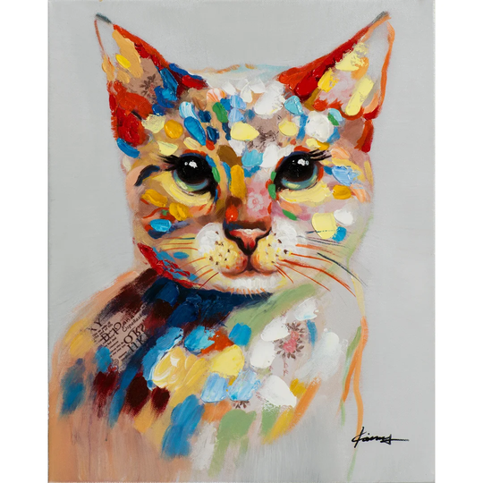 Colourful Kitten - Painting Print on Canvas