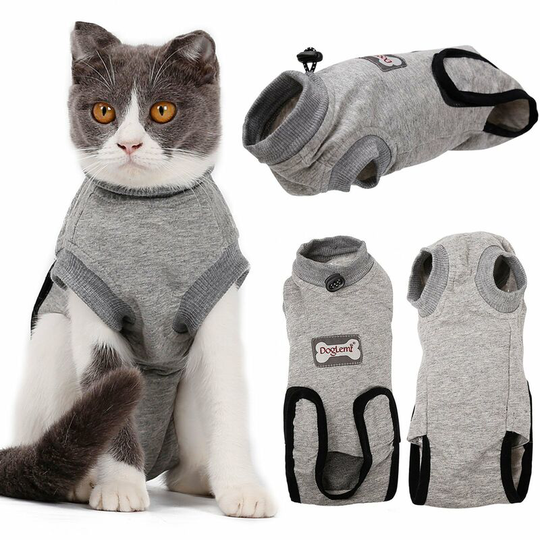 Cat Recovery Suit Abdominal Wound Skin Diseases E-Collar Cone Alternative Surgery Suit Pet Clothes