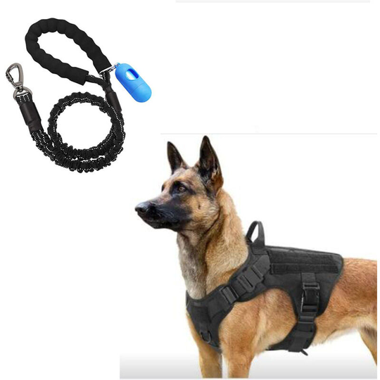 Thsinde - Tactical Dog Harnesses, Military Working Dog Ring Vests, Tension-Free Training Harnesses, Elastic Dog Leash l