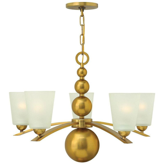 Elstead Zelda - 5 Light Multi Arm Chandelier Vintage Brass Finish, E27