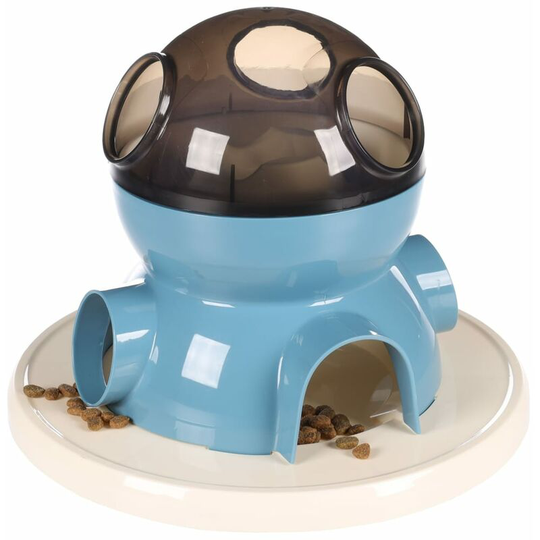 Flamingo - Cat Toy Treat Dispenser Diso White and Blue Blue