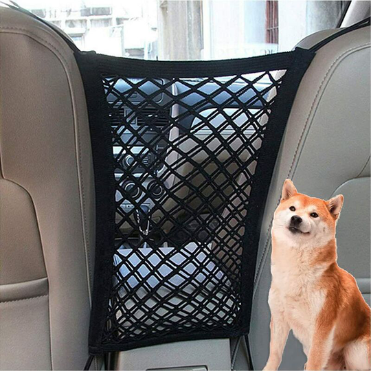 Car Mesh Organizer, 2 Layers Car Seat Storage Net, 11.4x9.4in Universal Car Dog Protection Net, Baby and Dog Car Storage Net