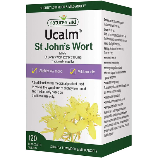 Natures Aid Ucalm St John Wort Extract, 300 mg, 120 Tablets