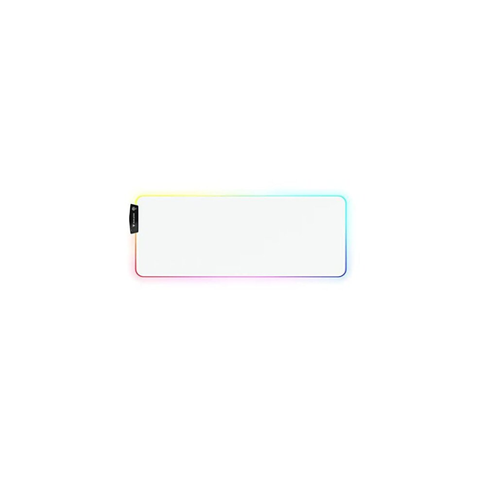 Rukario White RGB Gaming Mouse Pad | 15 Lighting Modes | Soft & Smooth Microfiber | Waterproof | Extra Large Mousepad 31.5 x 11.8 inches | G