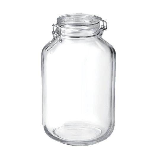 (Clear, 4 Litres) Bormioli Rocco Clamp Lid Air Tight Storage Jar