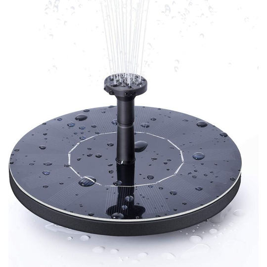 Solar fountain Pump, 1.4W Circle Garden Solar Water Pump Solar Powered Water Pump, Floating Fountain Pump for Birdbaths or Ponds (Birdbath & Stand