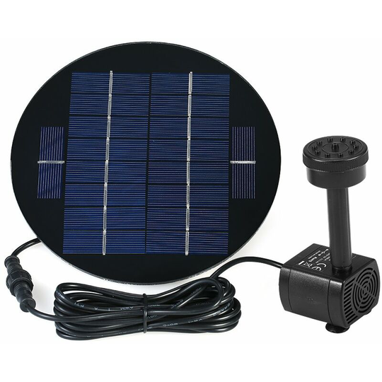 Decdeal 9V 3W Solar Panel Solar Powered Fountain Submersible Brushless Water Pump Kit for Bird Bath Pond Pull 200L/H 150cm Lift