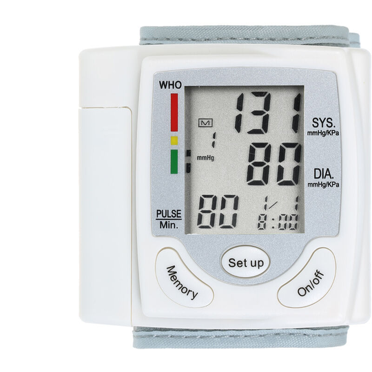 Automatic Blood Pressure Monitor Wrist Sphygmomanometer lcd Digital Display Medical Household Use for Measuring Pulse Rate, a - a