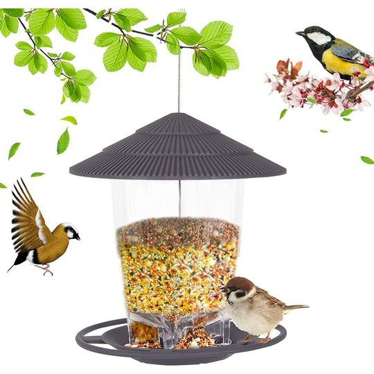 Hanging Bird Feeder, Lantern Bird Feeder, Bird Feeding Station, Bird Feeder with Roof for Outdoor Ga