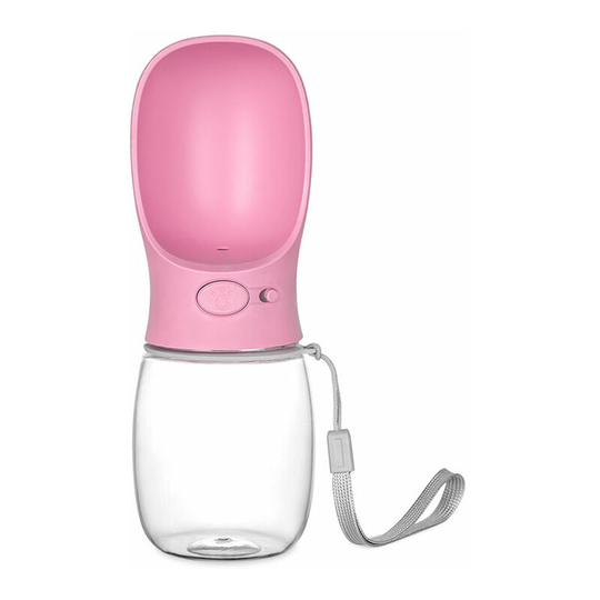 Red Portable Dog Water Bottle, 350ml Food Grade Antibacterial Travel Water Bottle for Dog and Cat, Outdoor Pet Drinking Water