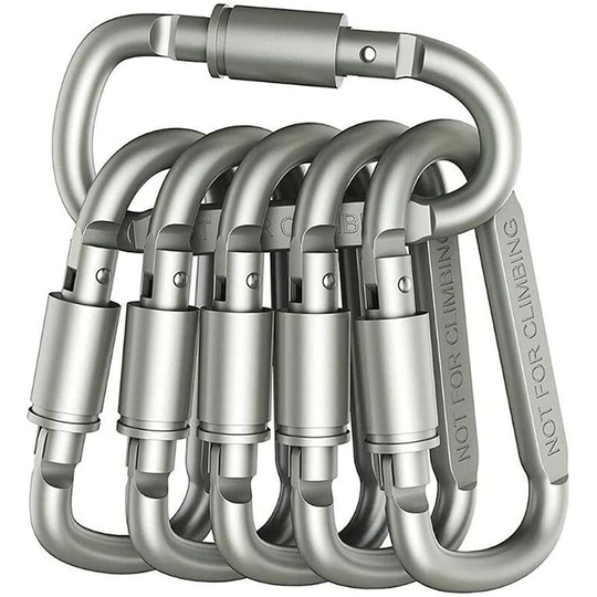 Monly - Pack Aluminum Locking Carabiners with D-Ring for Outdoor Camping, Sports Bottle, Backpack, edc Tools, Screw Hooks, Dog Leash, Harness