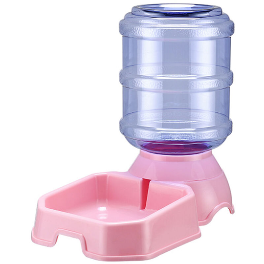 Automatic Pet Water Feeder 3.8L Gravity Dog Cat Water Dispenser Auto Water Feeding Pet Bowl for Small Medium Dogs Cats Pink