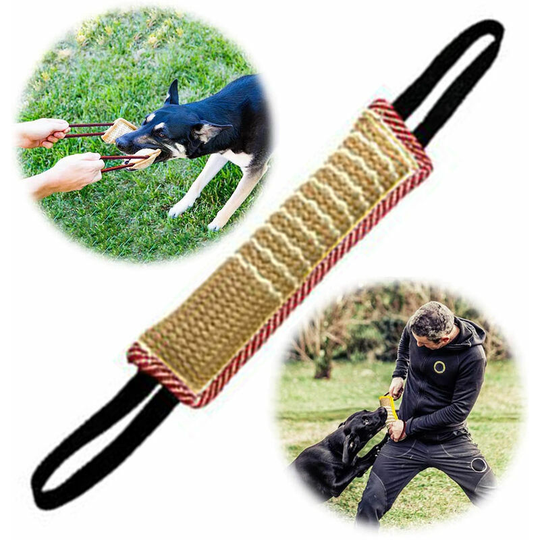 Muff - Dog Training Bite Pillow Jute Bite Toy Dog Tug Toy Durable Dog Bite Sleeve Stick Training Equipment for Puppy to Large Dogs Interactive Play,