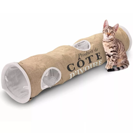 D&D Cat Tunnel Cote d'Ivoire 25 x 120cm Brown/White