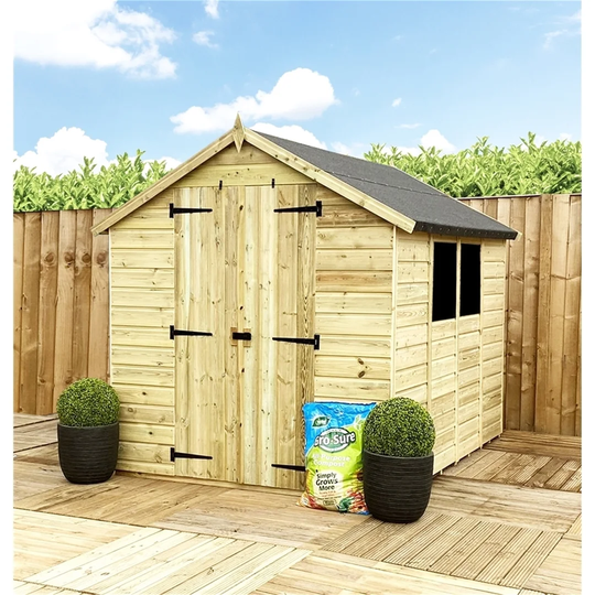 Quintanar 4 ft. W x 8 ft. D Solid Wood Garden Shed