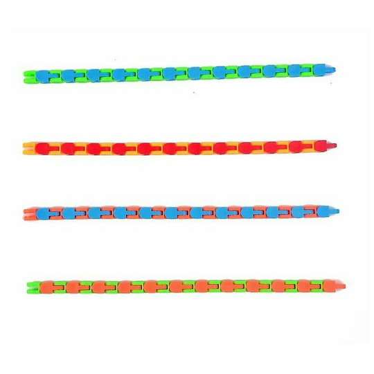 Bike Chain Track Stress Reliever Toy Colorful Sensory Puzzle Fidget Rotating Stress Reliever Toys (Orange+Yellow)