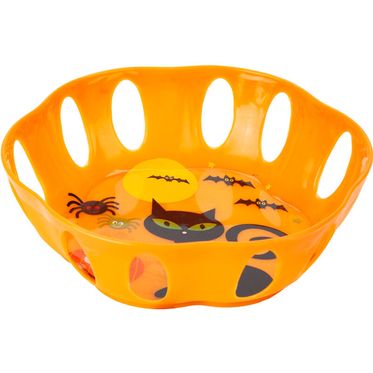 Halloween Sweet Bowl - Cat Bowl Scary Halloween Party Dish With Decals - Orange - Orange