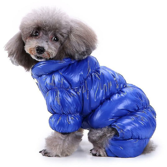 Deckon - Padded Quilted Down Jacket Stay Warm, Jacket Coat Clothes For Puppy Dog Pet-blue, Code Xl