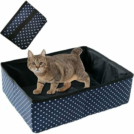 Portable Collapsible General Cat Litter Box, Waterproof, Clean and Soft for Home and Outdoors - Blue, l