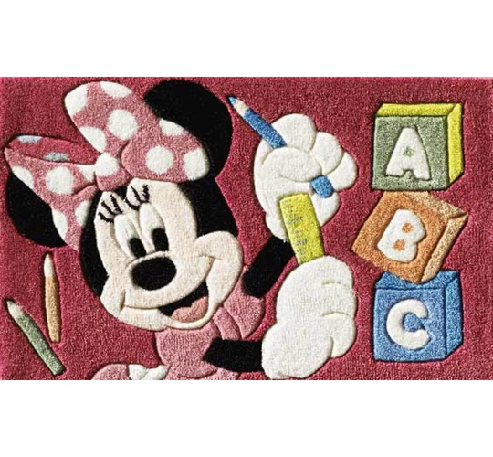 Disney Flatweave Pink/Black/Green Rug