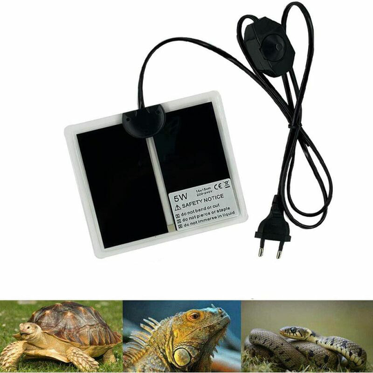 Reptile Heat Mat, 15x14CM Adjustable Terrarium Heat Mat with Temperature Control for Reptiles -Tortoise, Snakes, Lizards, Geckos, Spiders - Aquarium