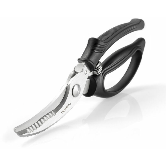 Qersta - Poultry Scissors with Plastic Handles - Household Scissors in Stainless Steel and Plastic - Ergonomic Handles - Universal and Versatile