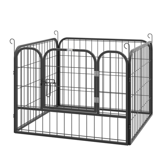 PawHut Pet Playpen Dog Kennel w/Door Latches Metal In / Outdoor Use
