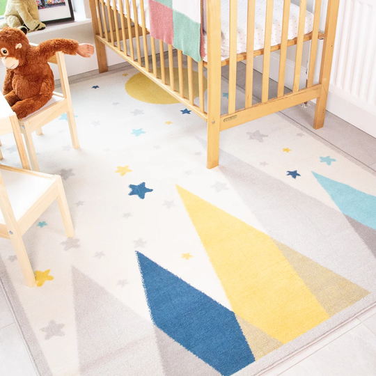 Markesan Kids Mountains Tufted Sheepskin Cream/Yellow Rug