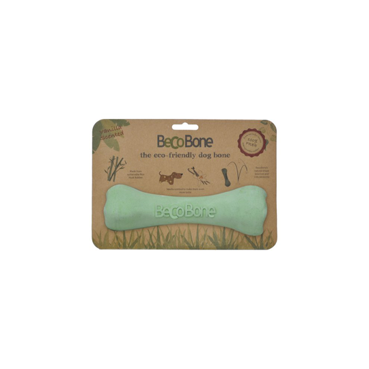 Small Green Dog's Bone Toy - beco bone toy green natural rubber hollow chew dogs small premium service fast dispatch new