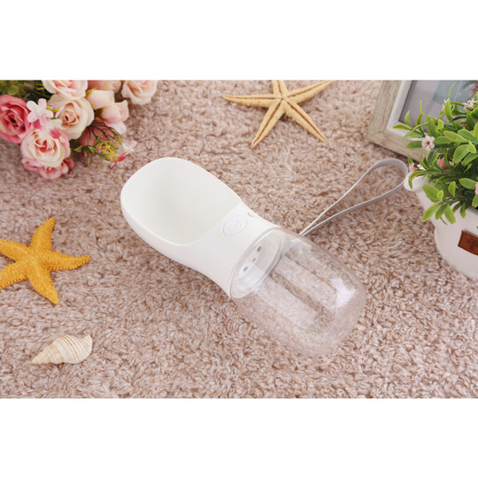Muff - Portable Dog Water Bottle, Dog Walking Travel Bottle Puppy Water Leak Proof Drinking Dispenser 350ml White