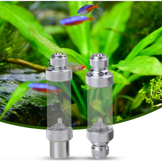 Aluminum Alloy CO2 Bubble Counter with Check Valve for Aquarium Carbon Dioxide Measurement Device Double Head