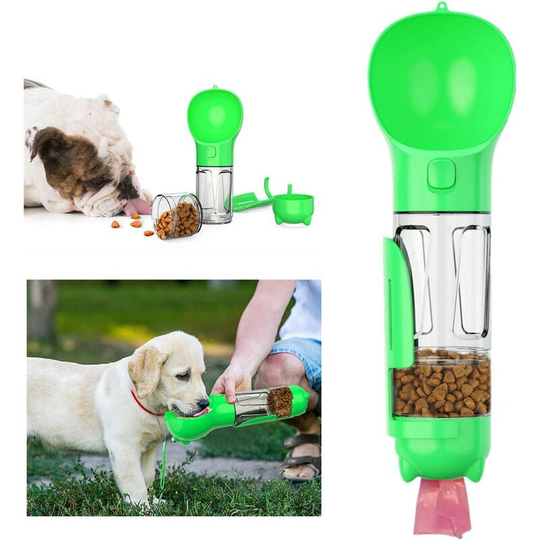Perle Raregb - Dog Water Bottle, for Walking, Hiking, Outdoor Travel, Multifunctional, Waterproof, Dispenser; 4-in-1 Portable Pet Water, Detachable