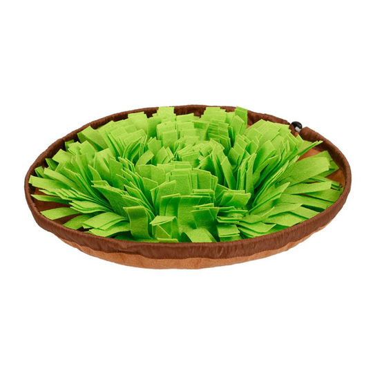 Pet Bowl Carpet Dogs and Cats Consume Energy Puzzle Cover Slow Food Food Leak Anti-choking Bowl (Green Grass)