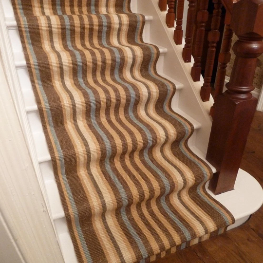 Alpert Flatweave Blue/Brown/Beige Stair Runner